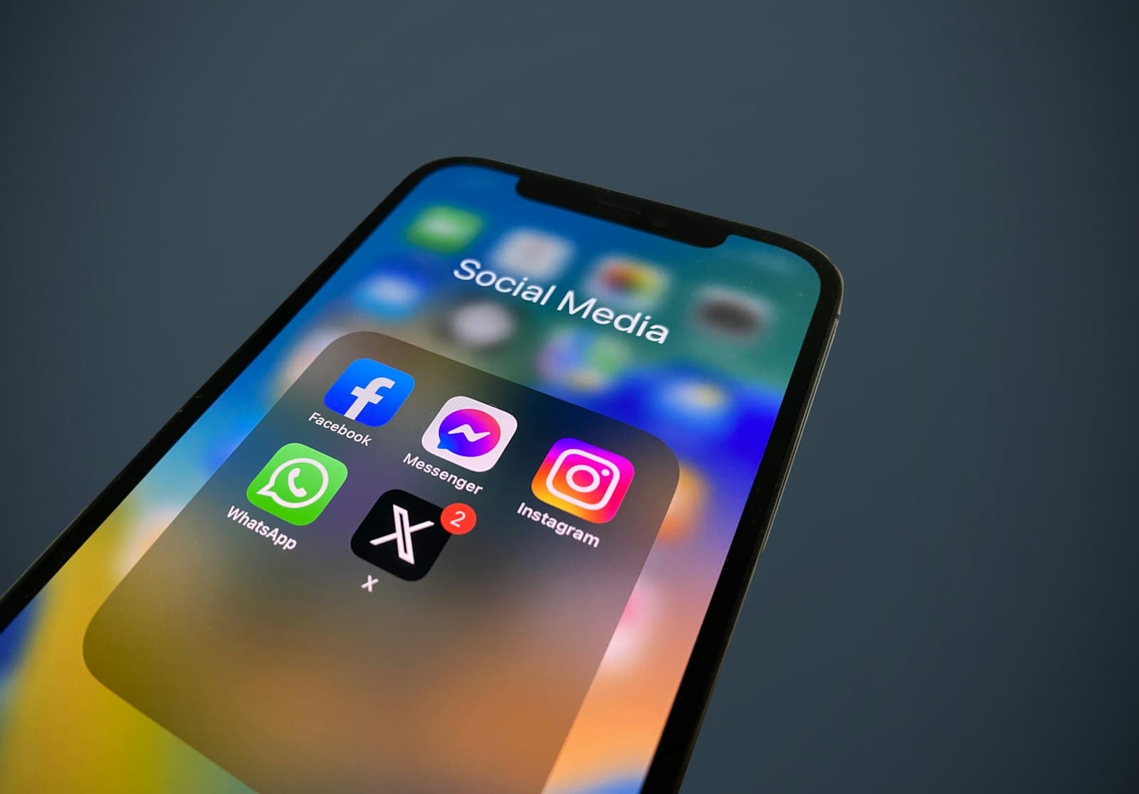 A smartphone screen showing a grid of social media app icons